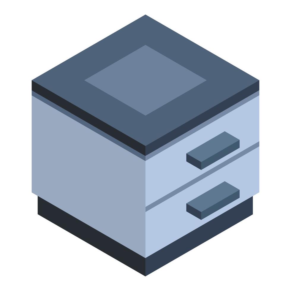 Modern nightstand icon, isometric style vector