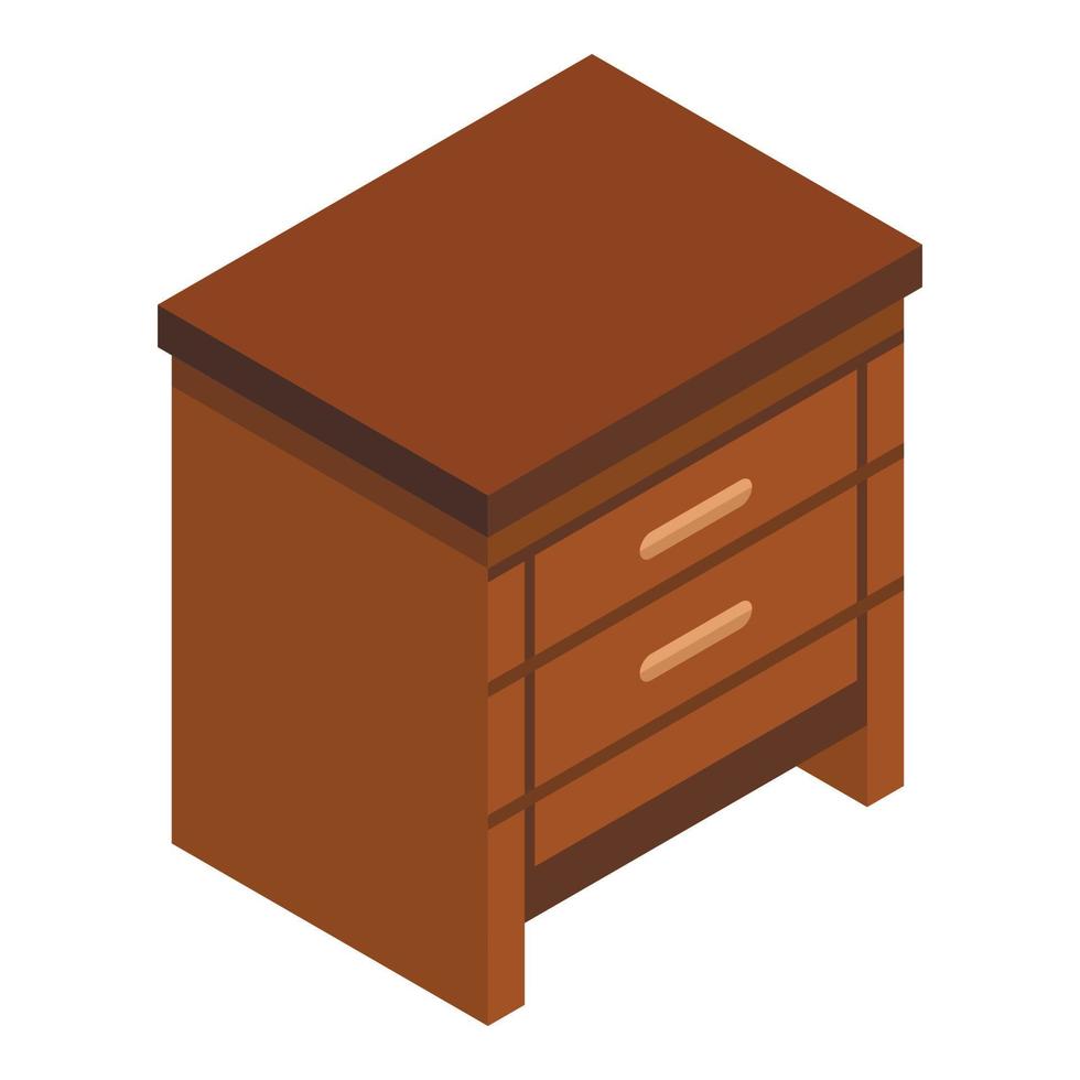 Wood drawer icon, isometric style vector