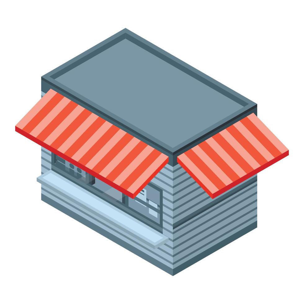 Food street shop icon, isometric style vector