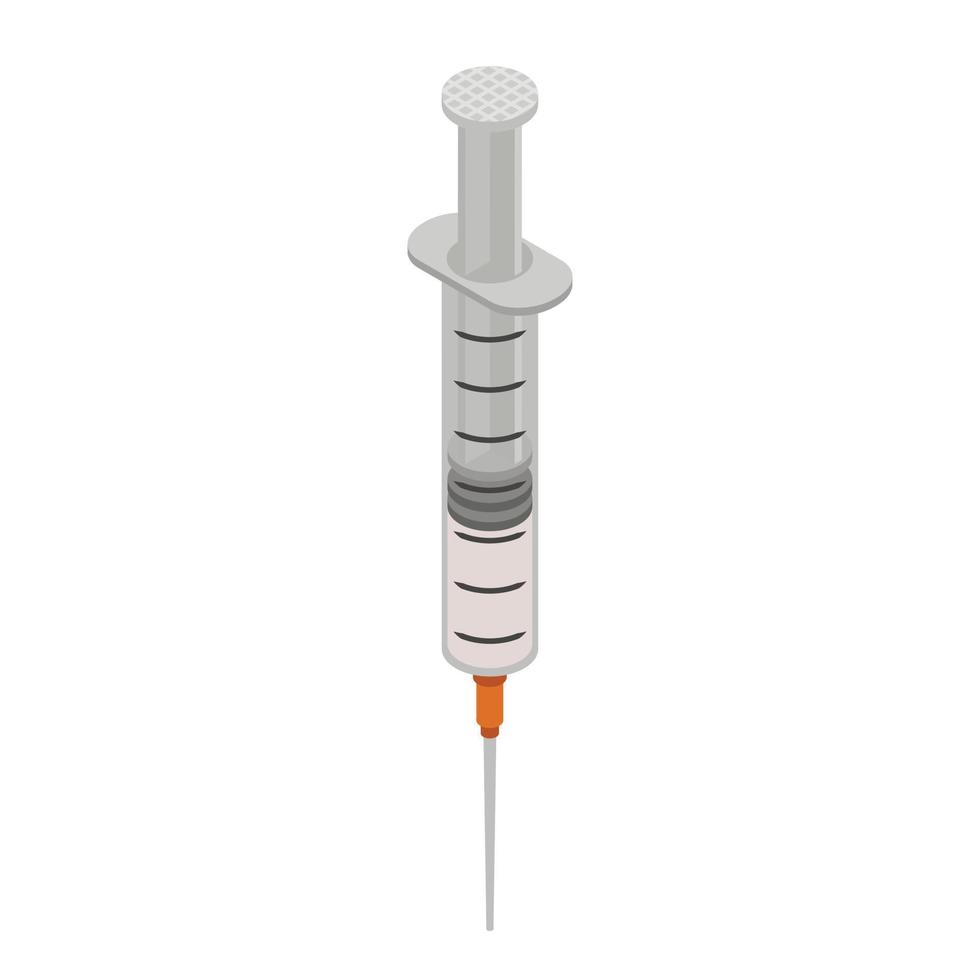 Medical syringe icon, isometric style vector