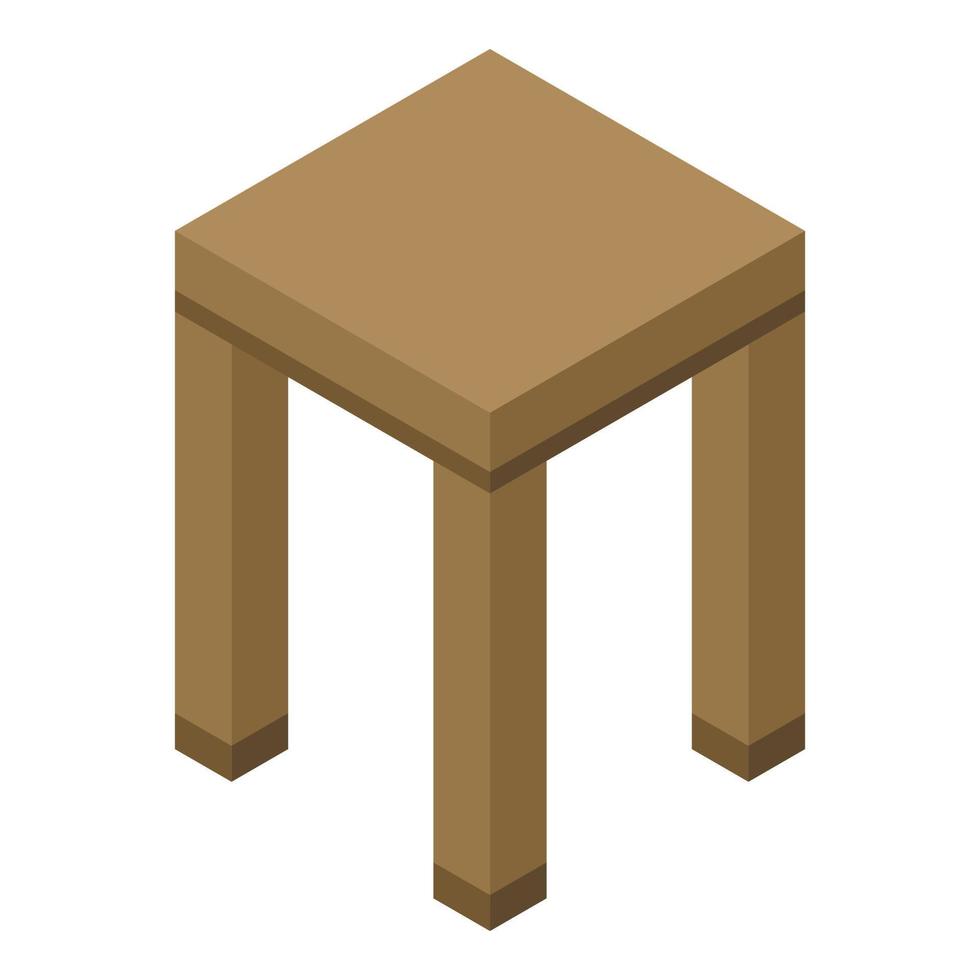 Backless stool icon, isometric style vector