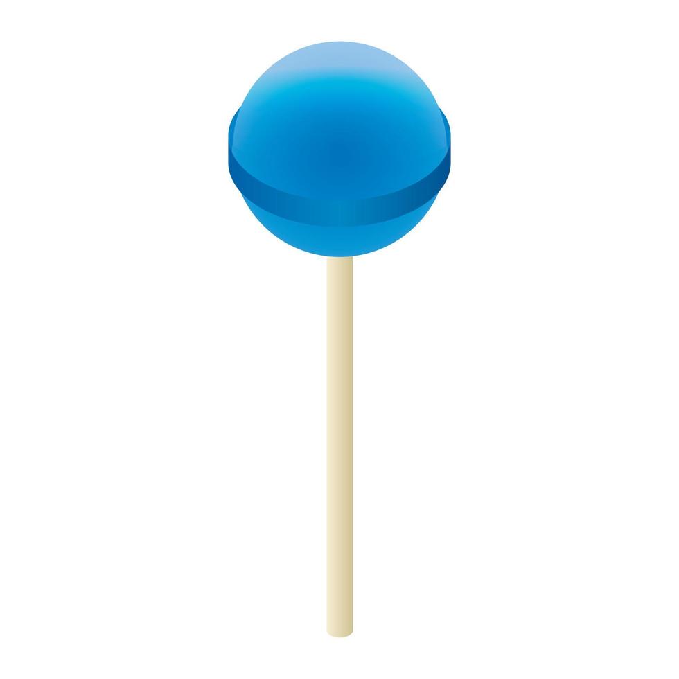 Blue lollipop icon, isometric style vector