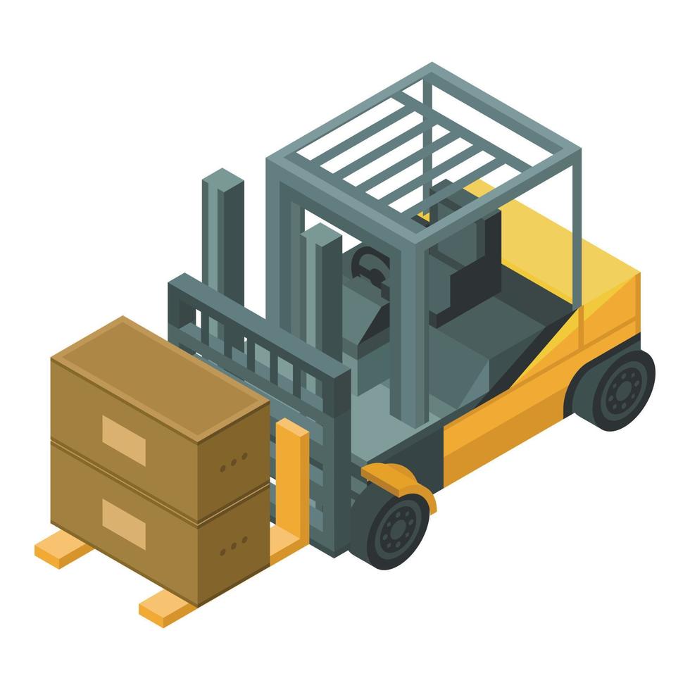 Forklift icon, isometric style vector