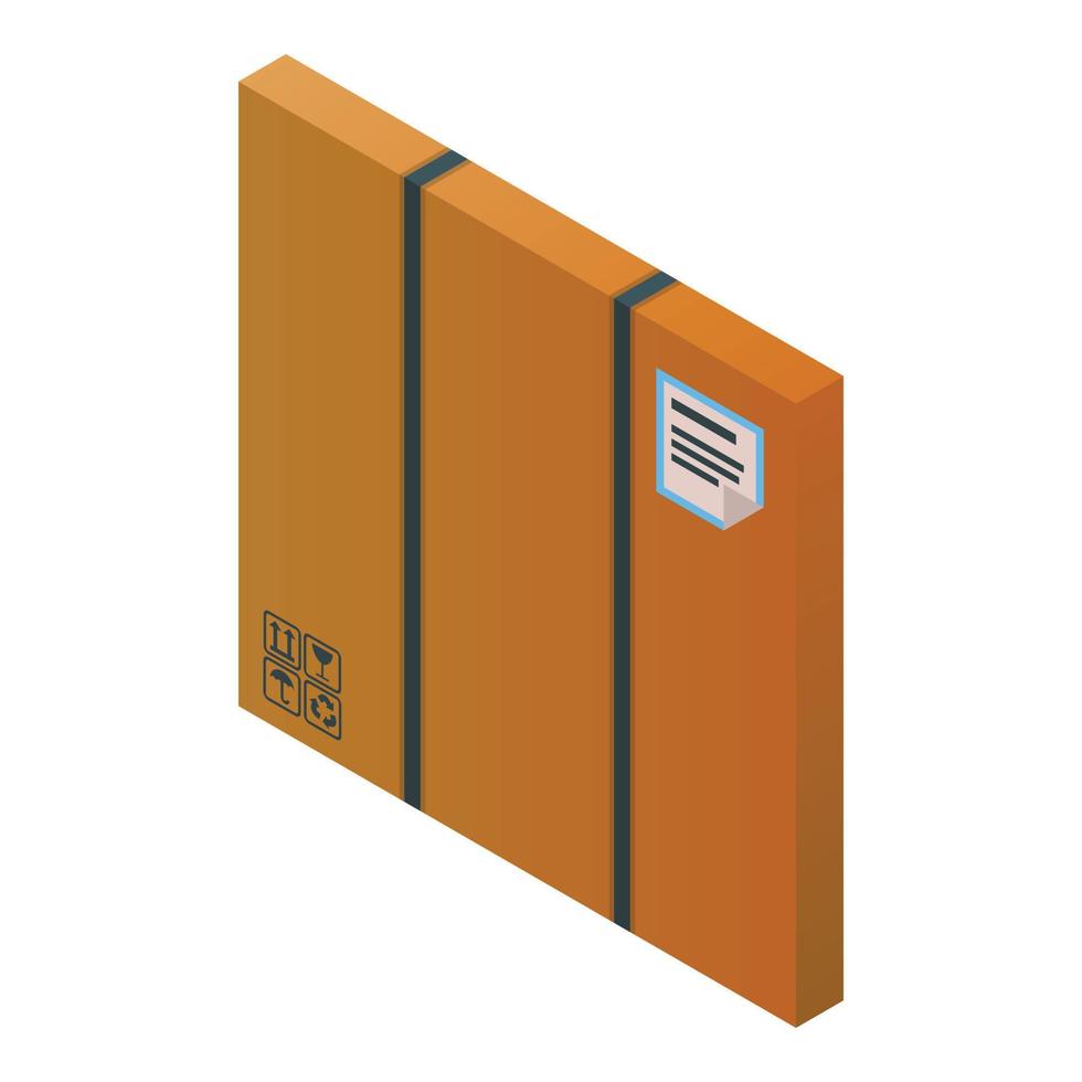 Fragile parcel icon, isometric style vector