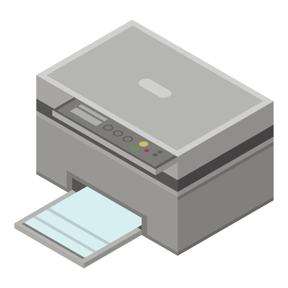 Office printer icon, isometric style vector