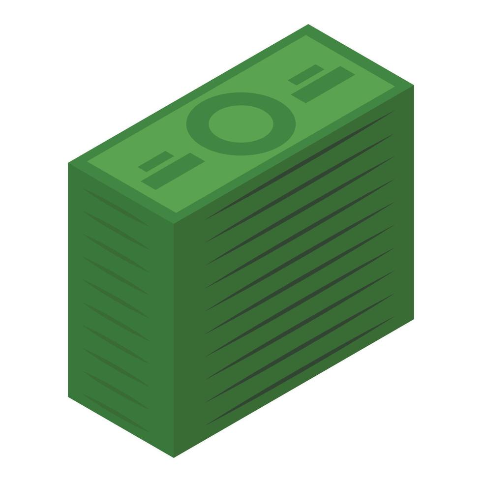 Dollar pack icon, isometric style vector