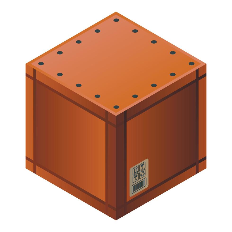 Closed parcel box icon, isometric style vector