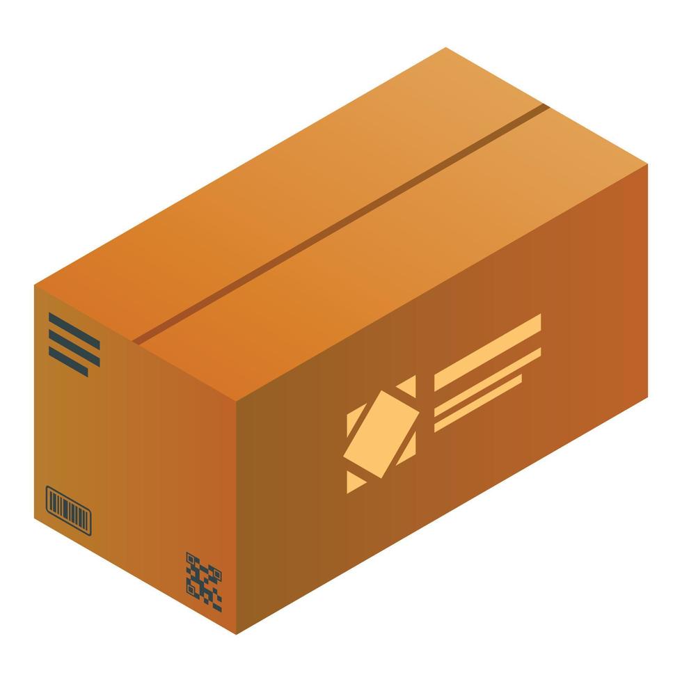 Closed parcel icon, isometric style vector