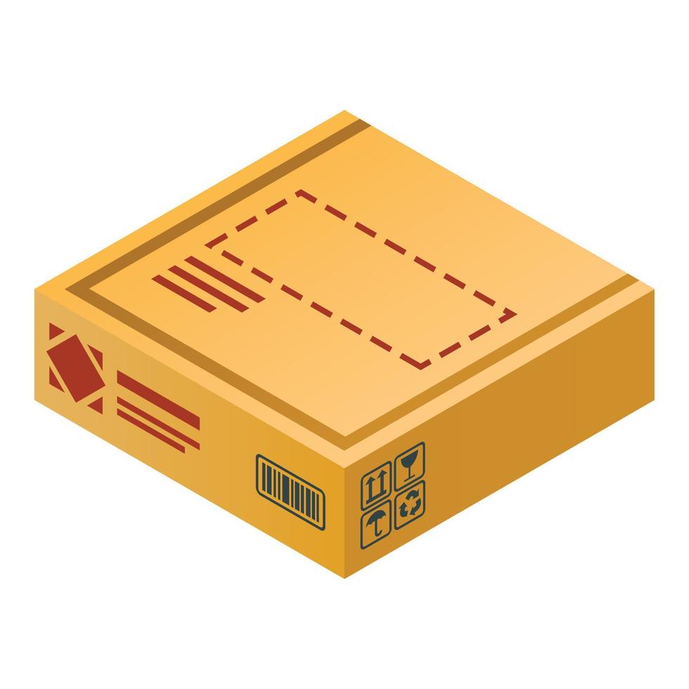 Delivery carton box icon, isometric style vector
