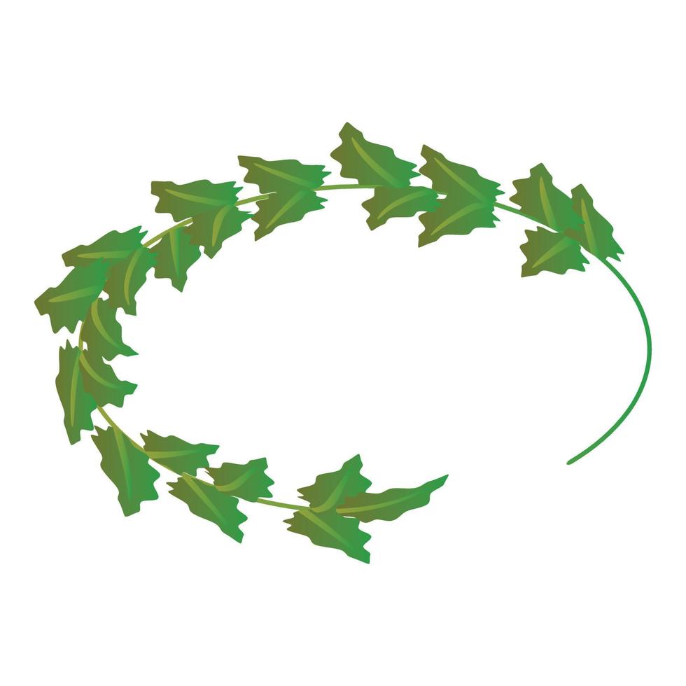 Green wreath icon, isometric style vector