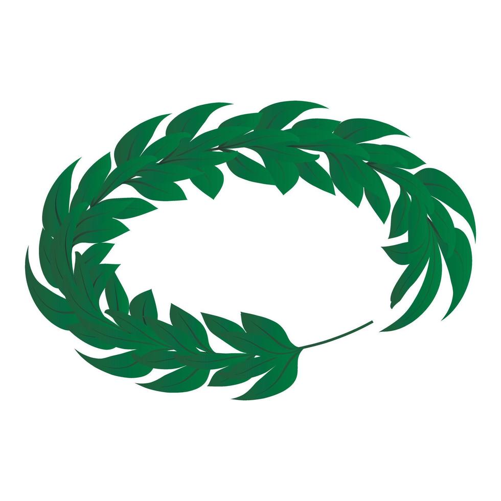icono de laurel verde real, estilo isométrico vector