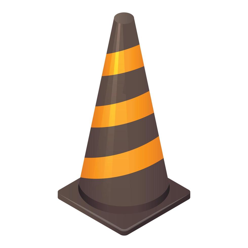 Road cone icon, isometric style vector