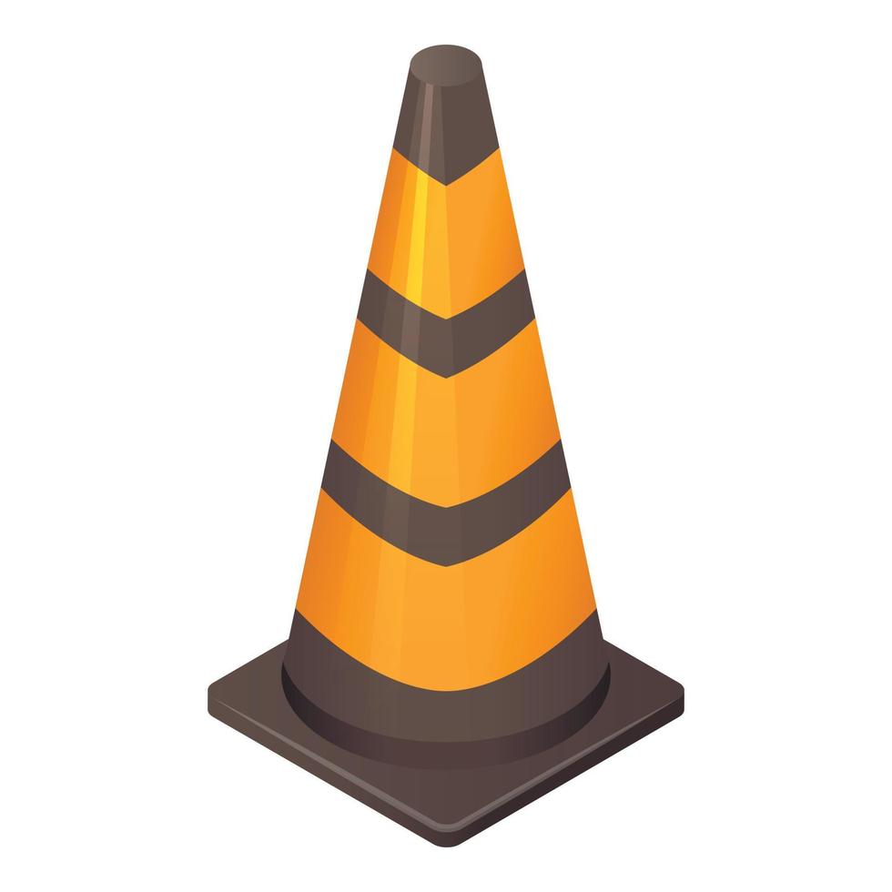 Black orange cone icon, isometric style vector