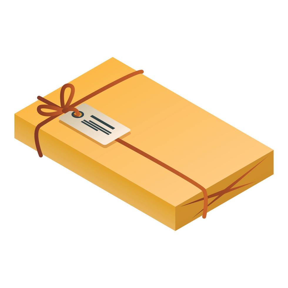 Delivery packet icon, isometric style vector