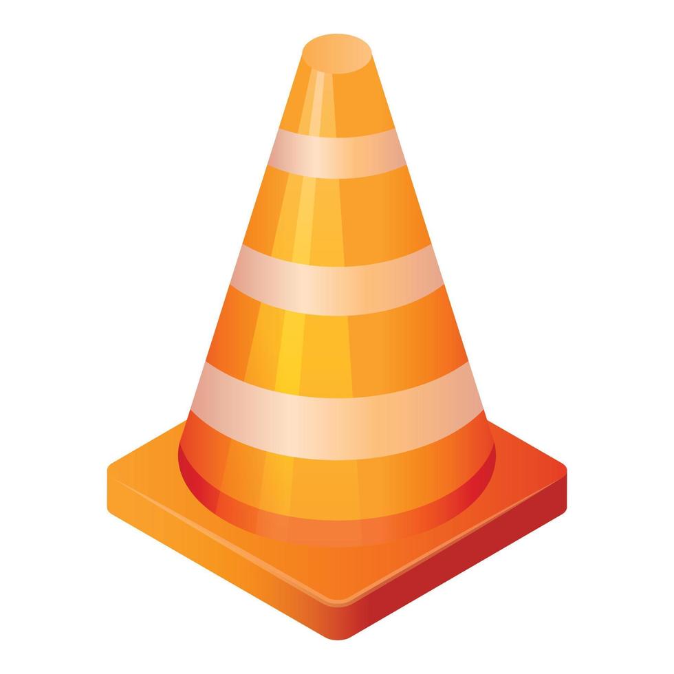 Marking road cone icon, isometric style vector