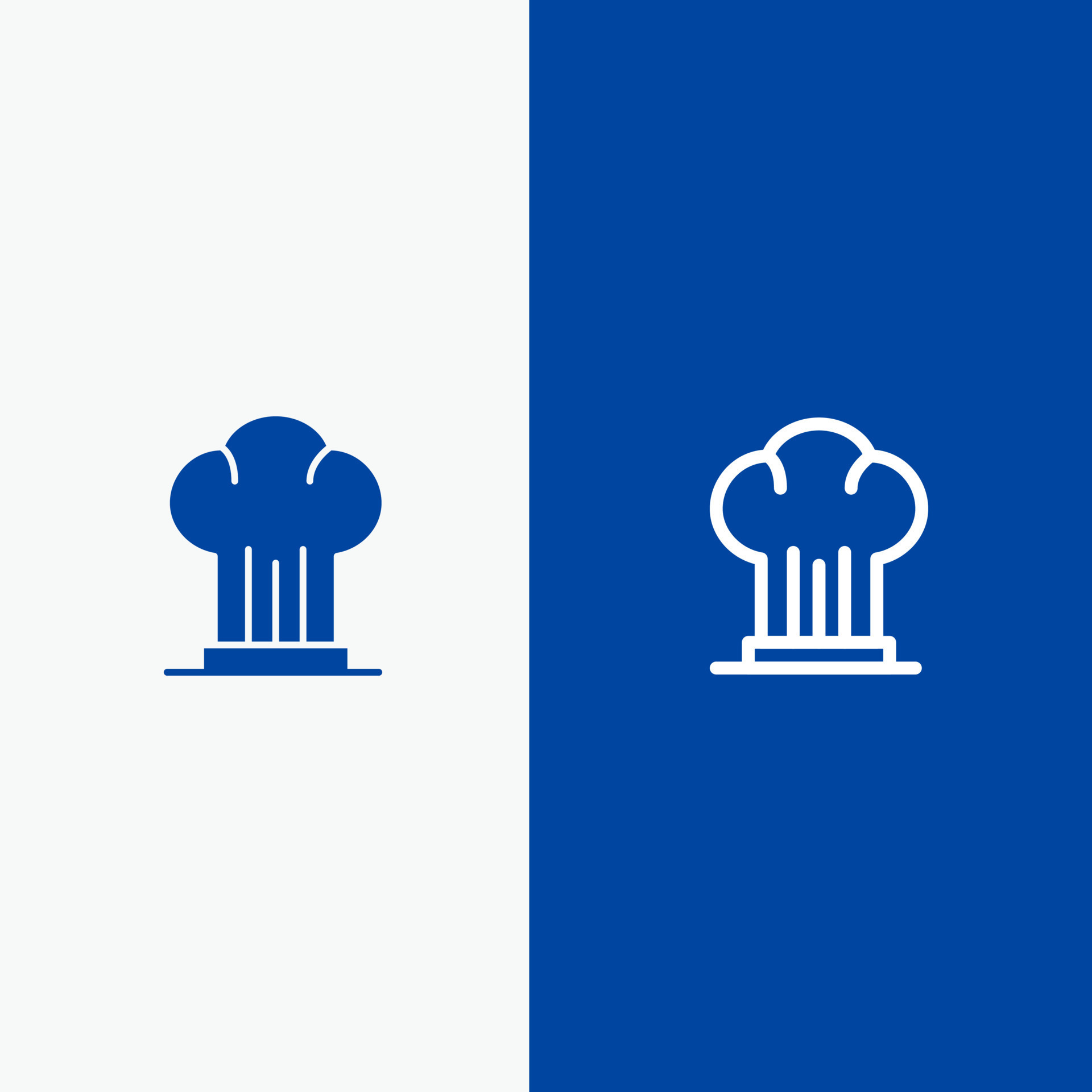 Cap Chef Cooker Hat Restaurant Line and Glyph Solid icon Blue banner