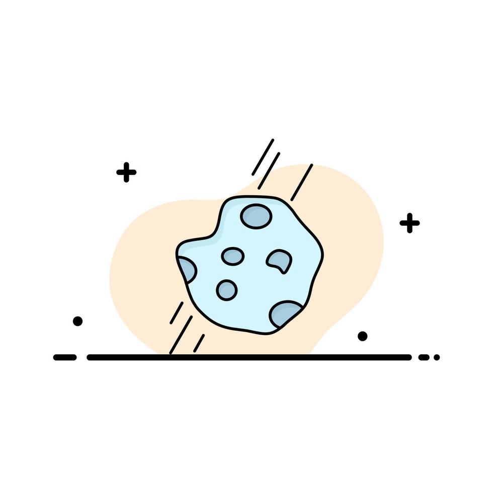 Asteroid astronomy meteor space comet Flat Color Icon Vector