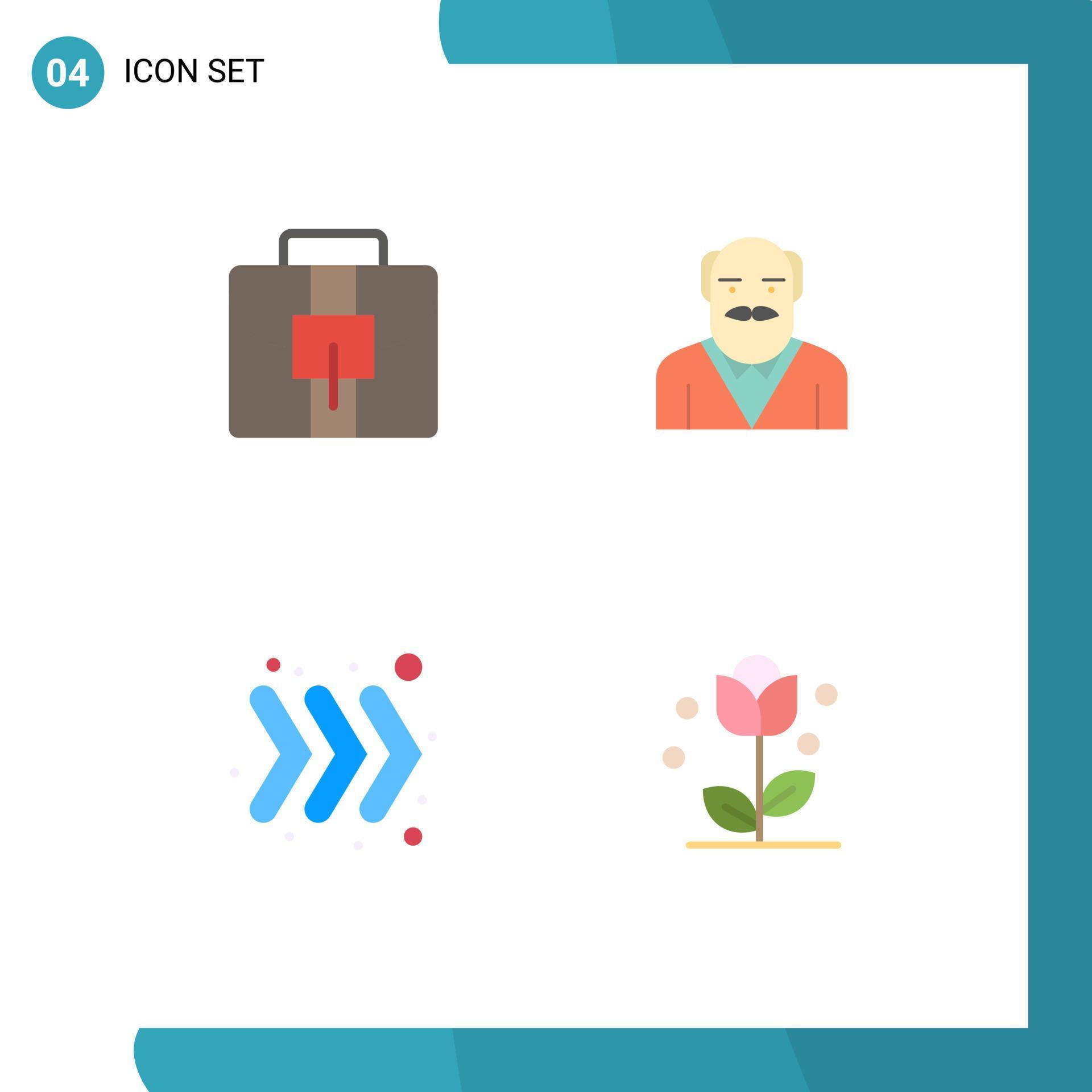 Stock Vector Icon Pack of 4 Line Signs and Symbols for briefcase