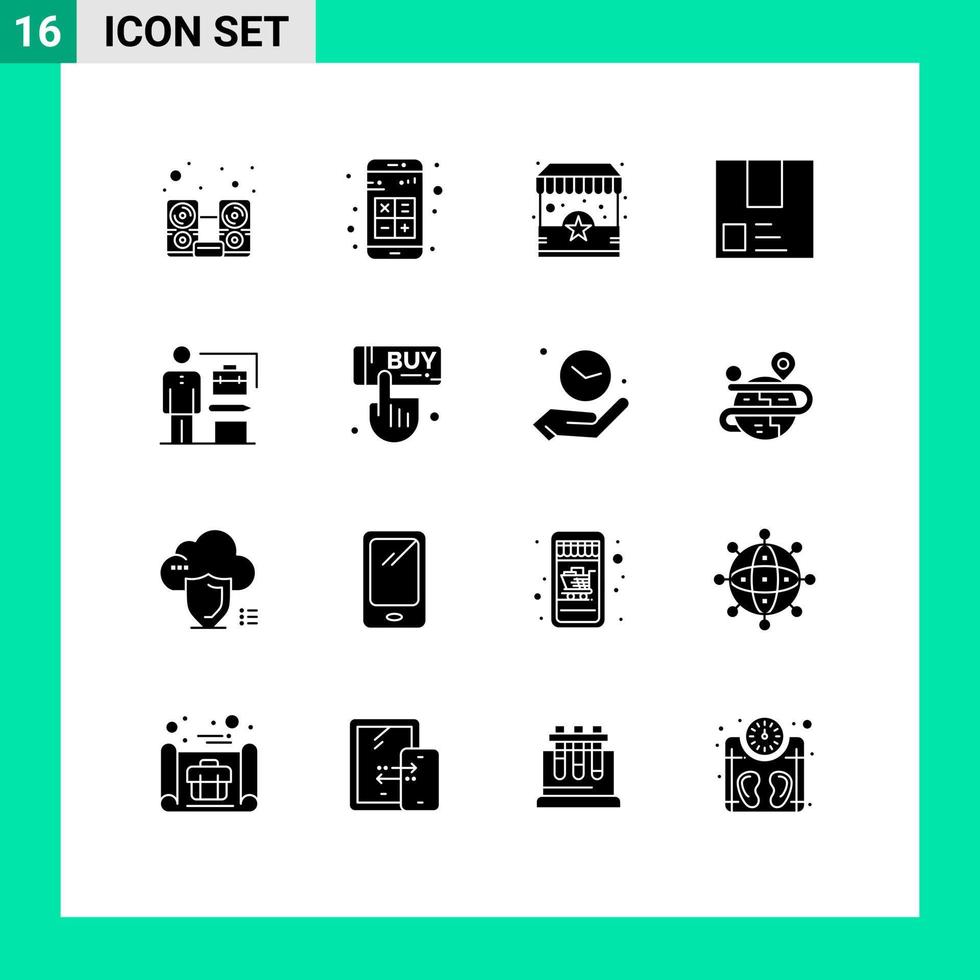 conjunto de 16 iconos de interfaz de usuario modernos signos de símbolos para la interacción de comercio de productos e soporte elementos de diseño vectorial editables vector