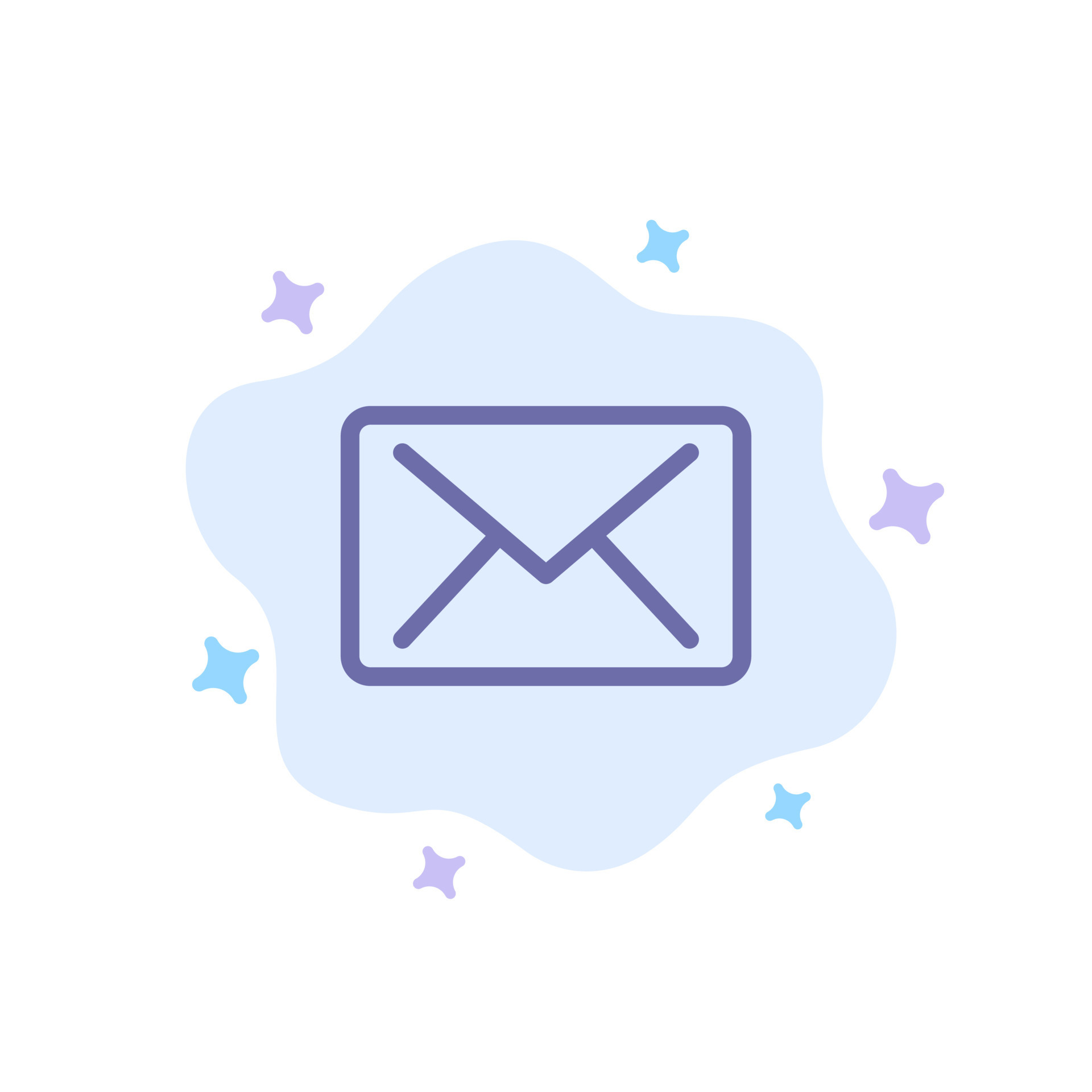 Email Mail Message Blue Icon on Abstract Cloud Background 15199665