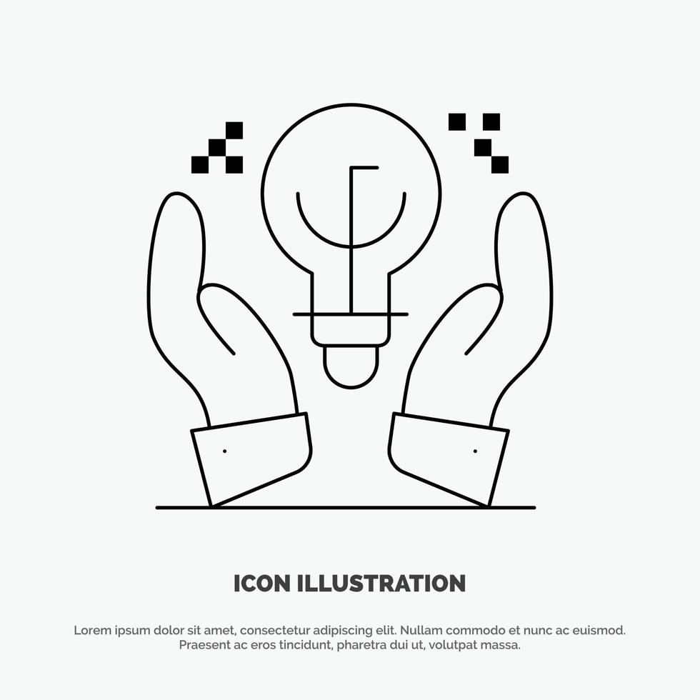 Protected Ideas Business Idea Hand Line Icon Vector