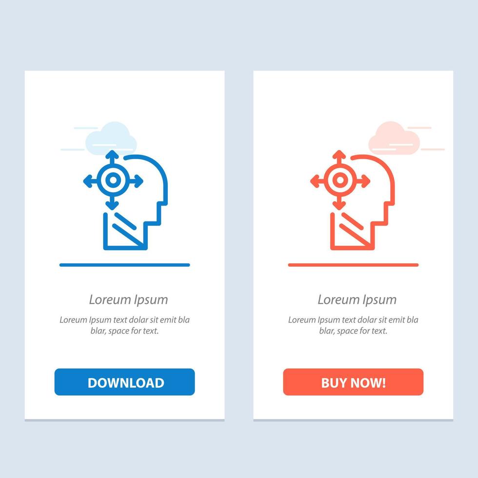 Mind Transform Yourself Head  Blue and Red Download and Buy Now web Widget Card Template vector