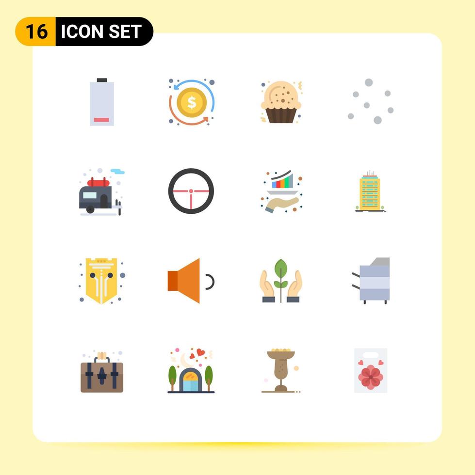 16 Creative Icons Modern Signs and Symbols of motorhome camper money marine air Editable Pack of Creative Vector Design Elements