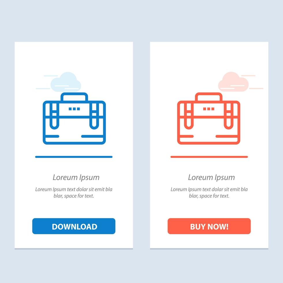 Bag Office Bag Working Motivation  Blue and Red Download and Buy Now web Widget Card Template vector