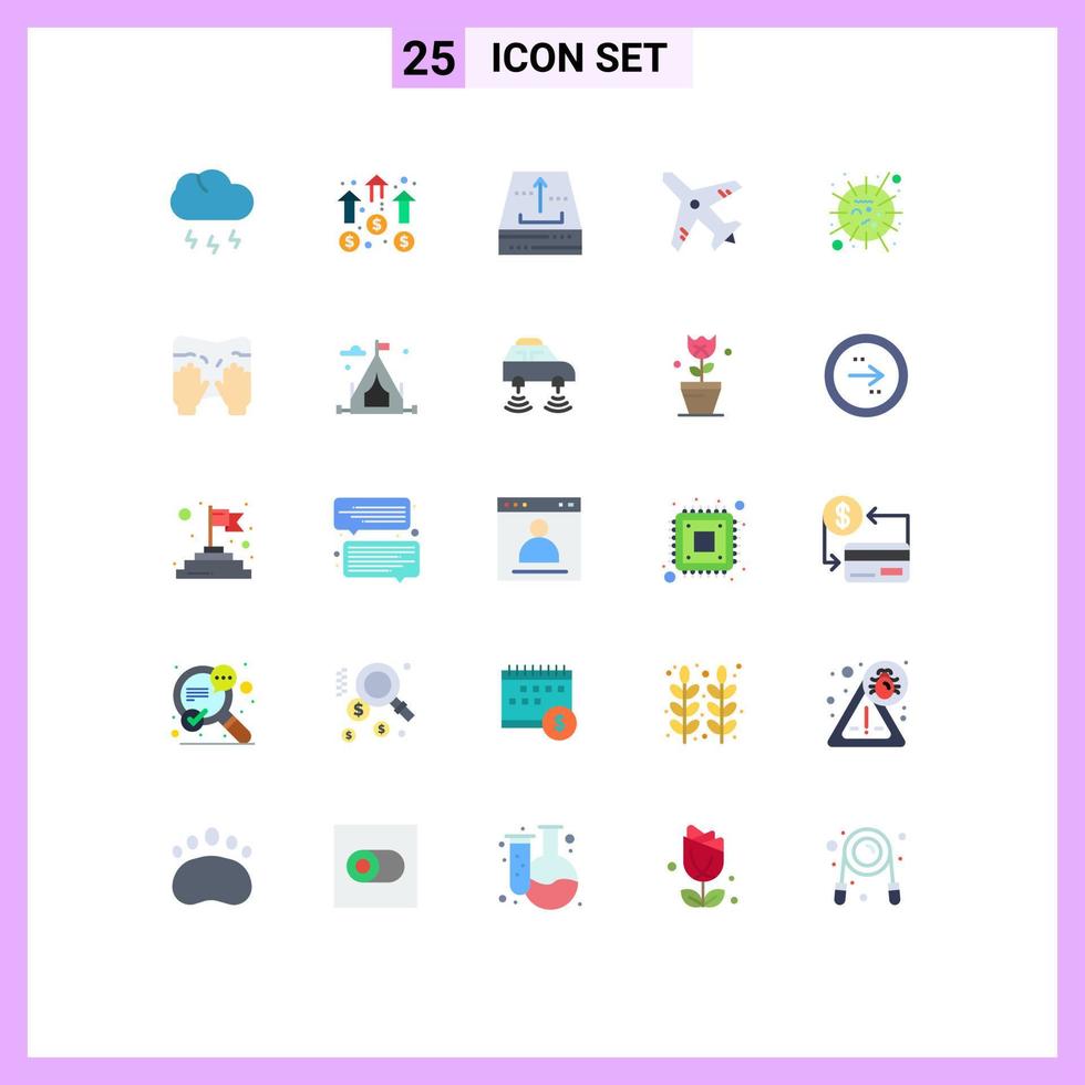 Modern Set of 25 Flat Colors and symbols such as flu travel mission airport office Editable Vector Design Elements