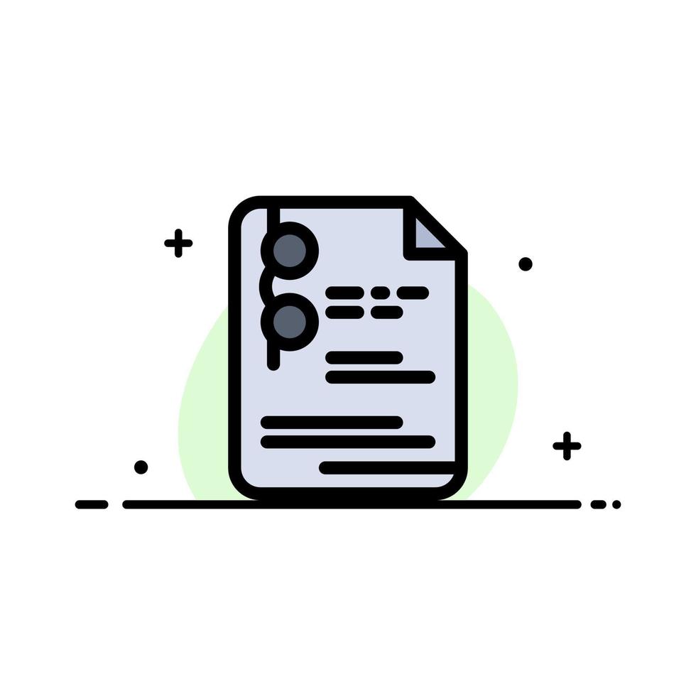 File Document School Education  Business Flat Line Filled Icon Vector Banner Template