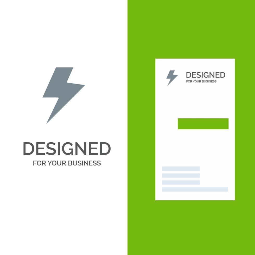 Power Charge Electric Grey Logo Design and Business Card Template vector
