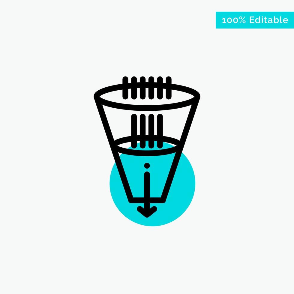 Data Filter Filtering Filtration Funnel turquoise highlight circle point Vector icon