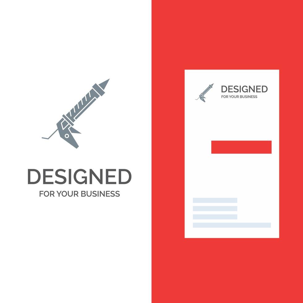 Sealant Gun Repair Construction Utensils Grey Logo Design and Business Card Template vector