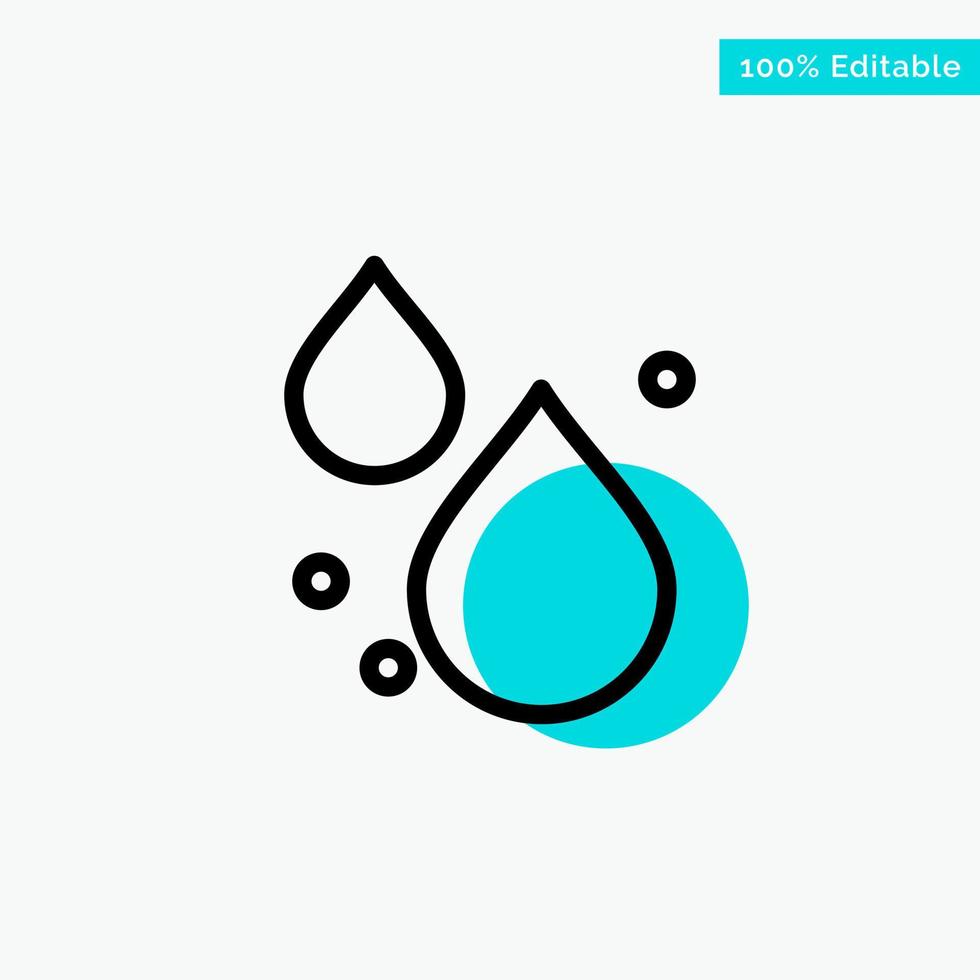 Water Drop Spring turquoise highlight circle point Vector icon