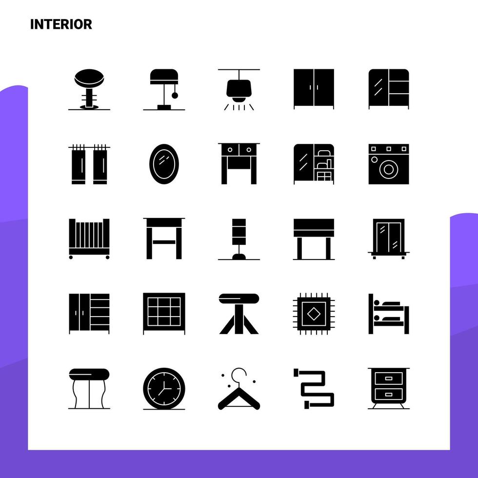 25 Interior Icon set Solid Glyph Icon Vector Illustration Template For Web and Mobile Ideas for business company