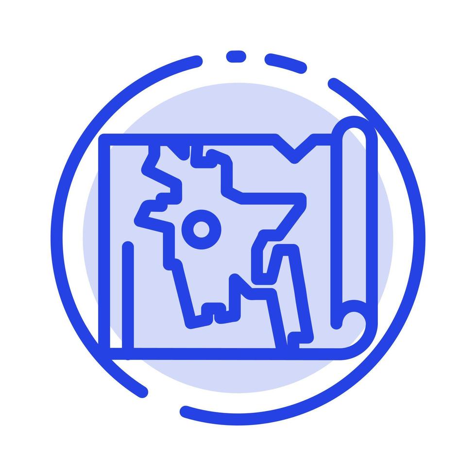 Bangladesh Map World Bangla Blue Dotted Line Line Icon vector