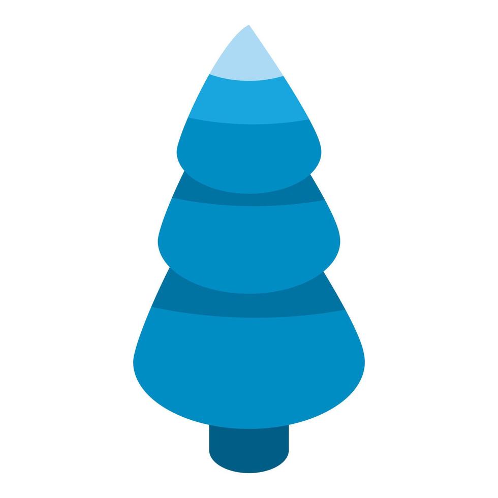 Abstract blue fir tree icon, isometric style vector