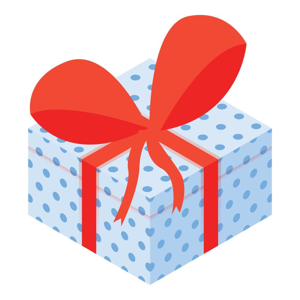 Kid gift box icon, isometric style vector