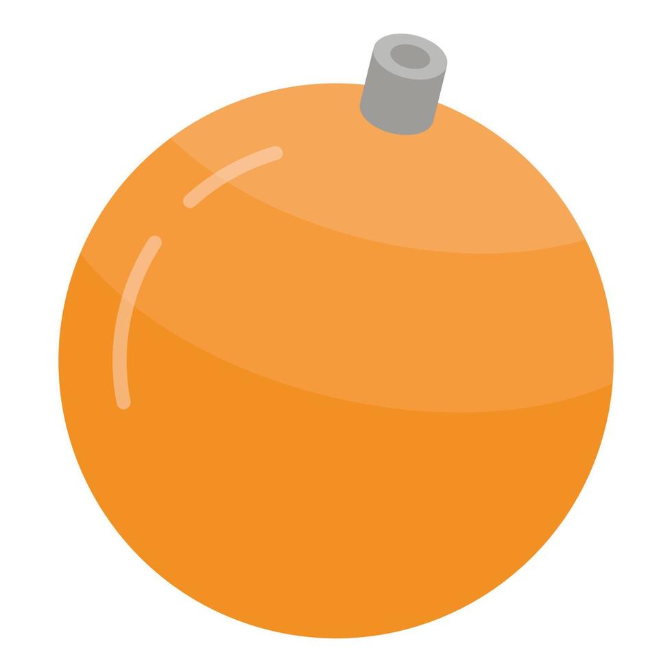 Orange Christmas ball icon, isometric style vector