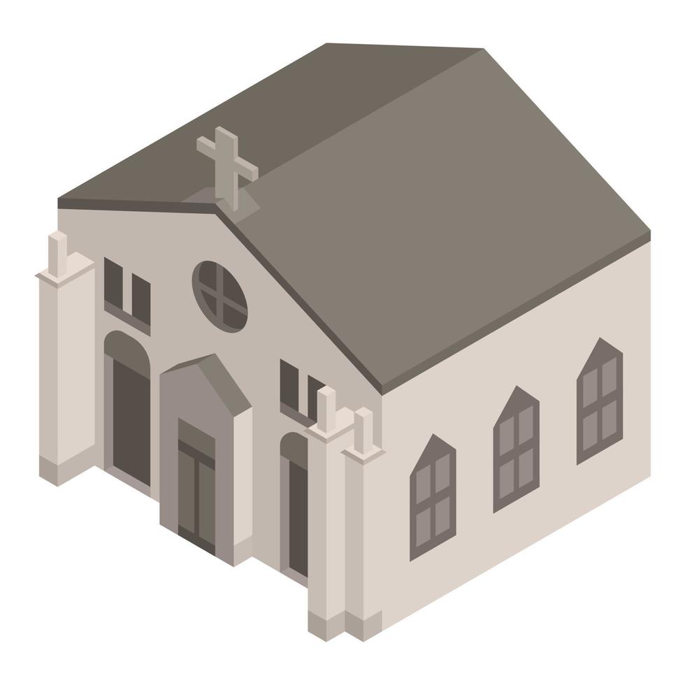 icono de la iglesia de la casa grande, estilo isométrico vector