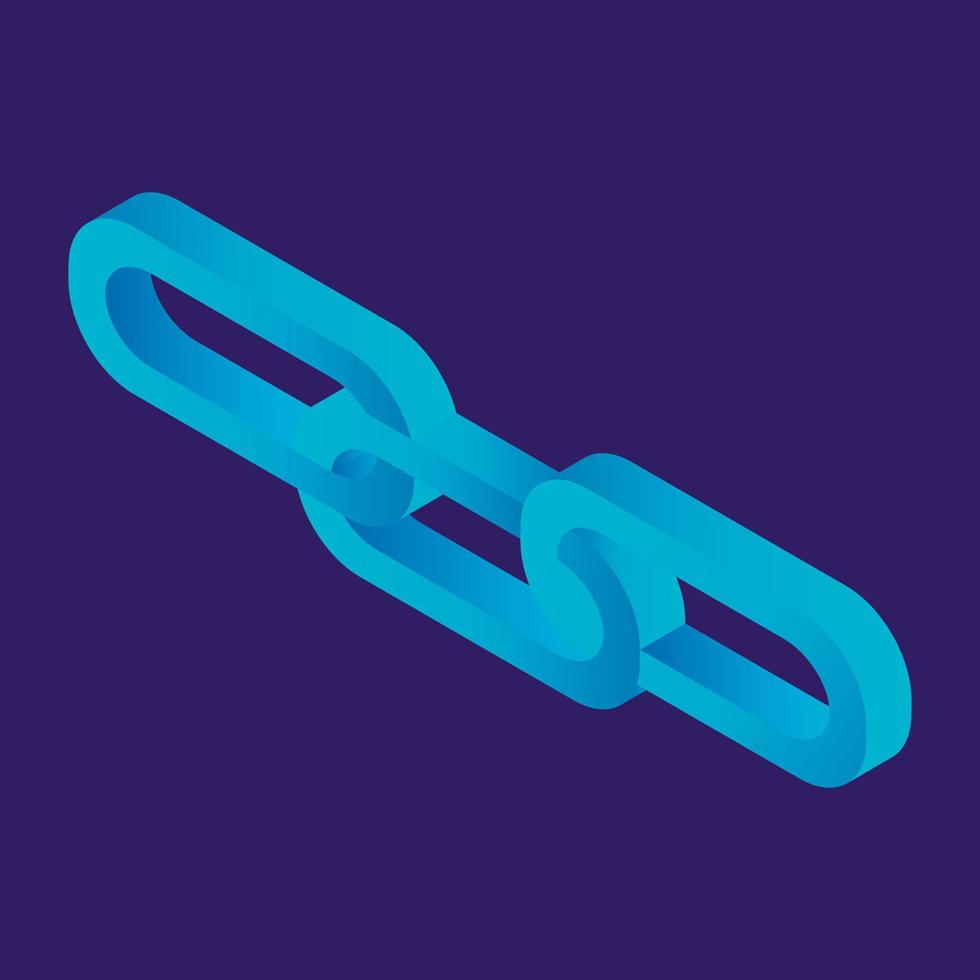 Futuristic chain icon, isometric style vector