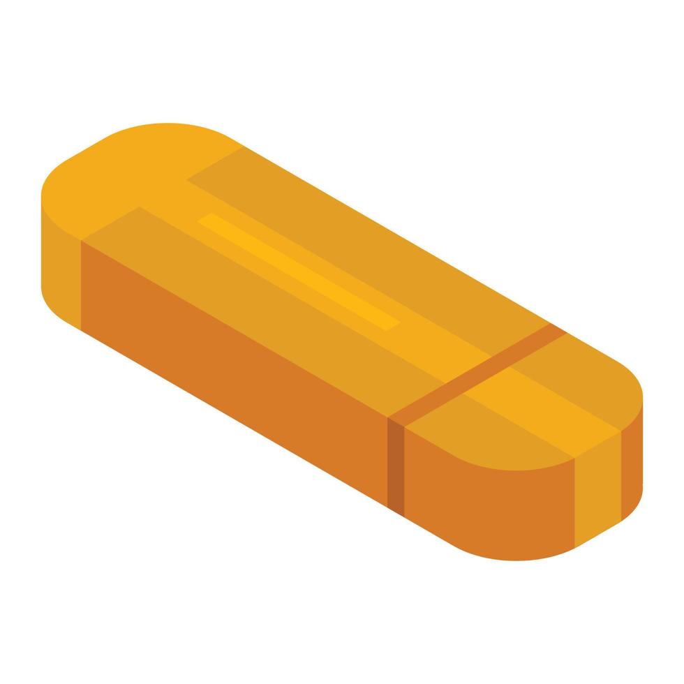 icono de flash usb naranja, estilo isométrico vector