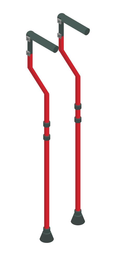 Walking sticks icon, isometric style vector