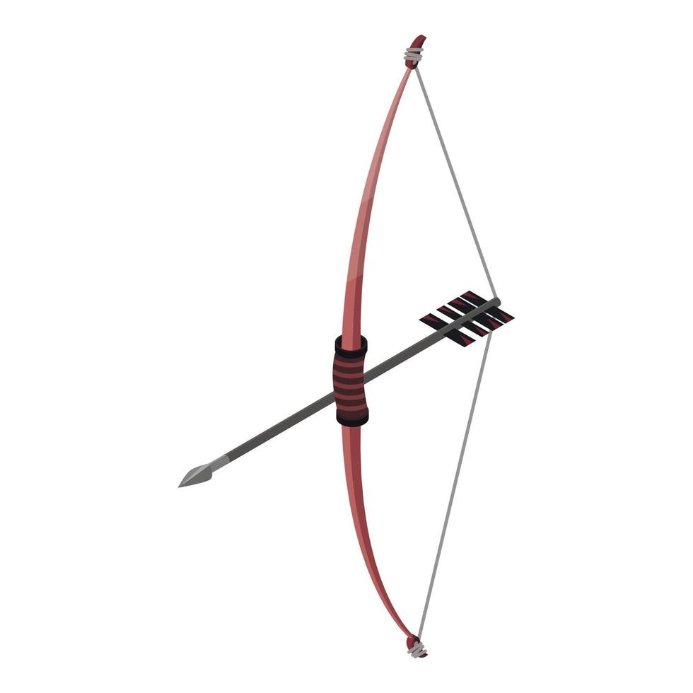 Hunter bow weapon icon, isometric style vector