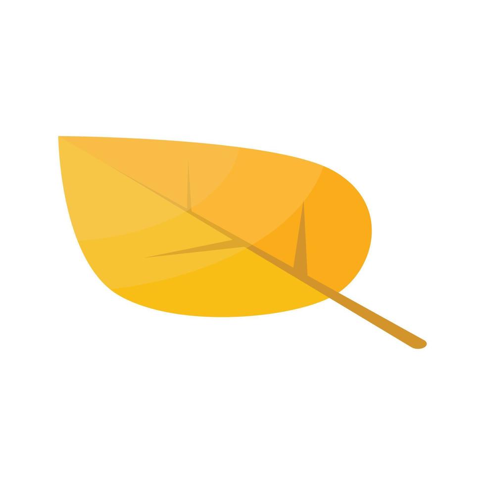 Yellow autumn leaf icon, isometric style vector