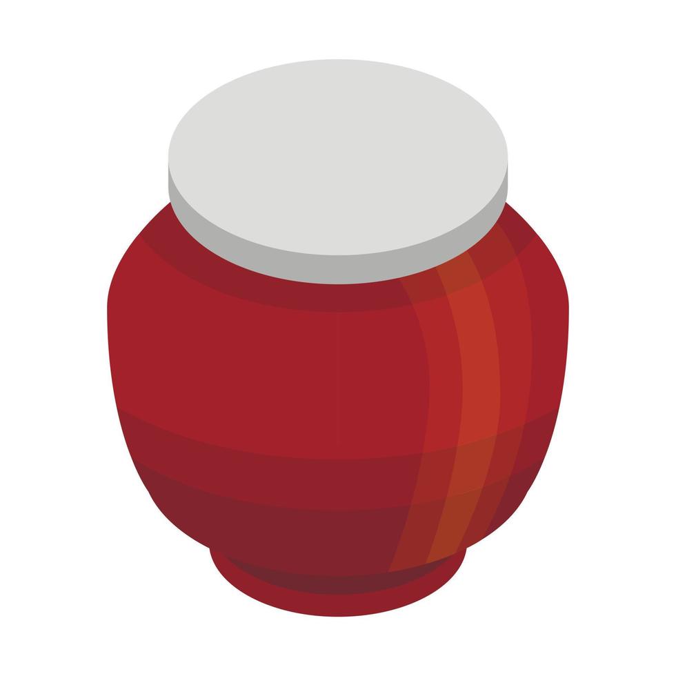 Autumn jar icon, isometric style vector