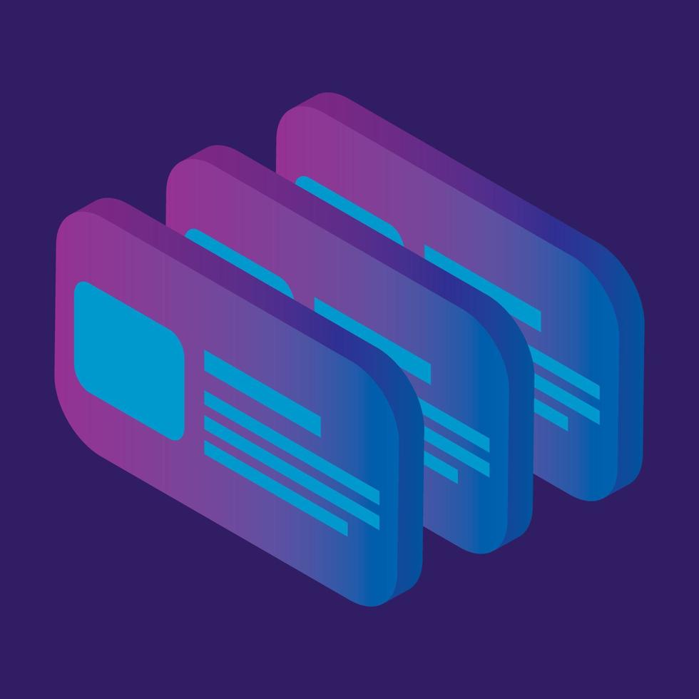 Id card icon, isometric style vector