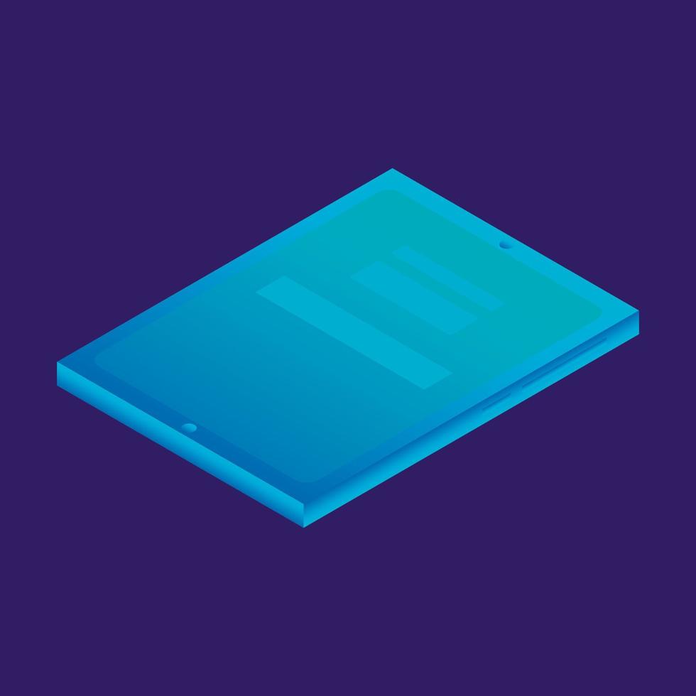 Digital tablet icon, isometric style vector