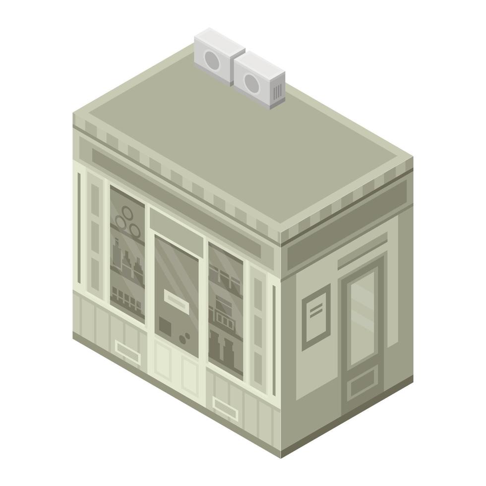 Pharmacy street shop icon, isometric style vector