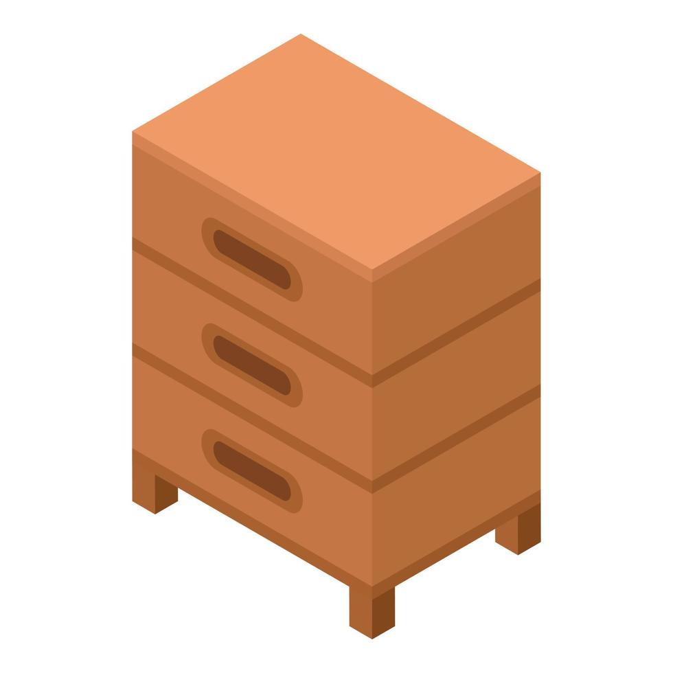 Wood bee hive icon, isometric style vector